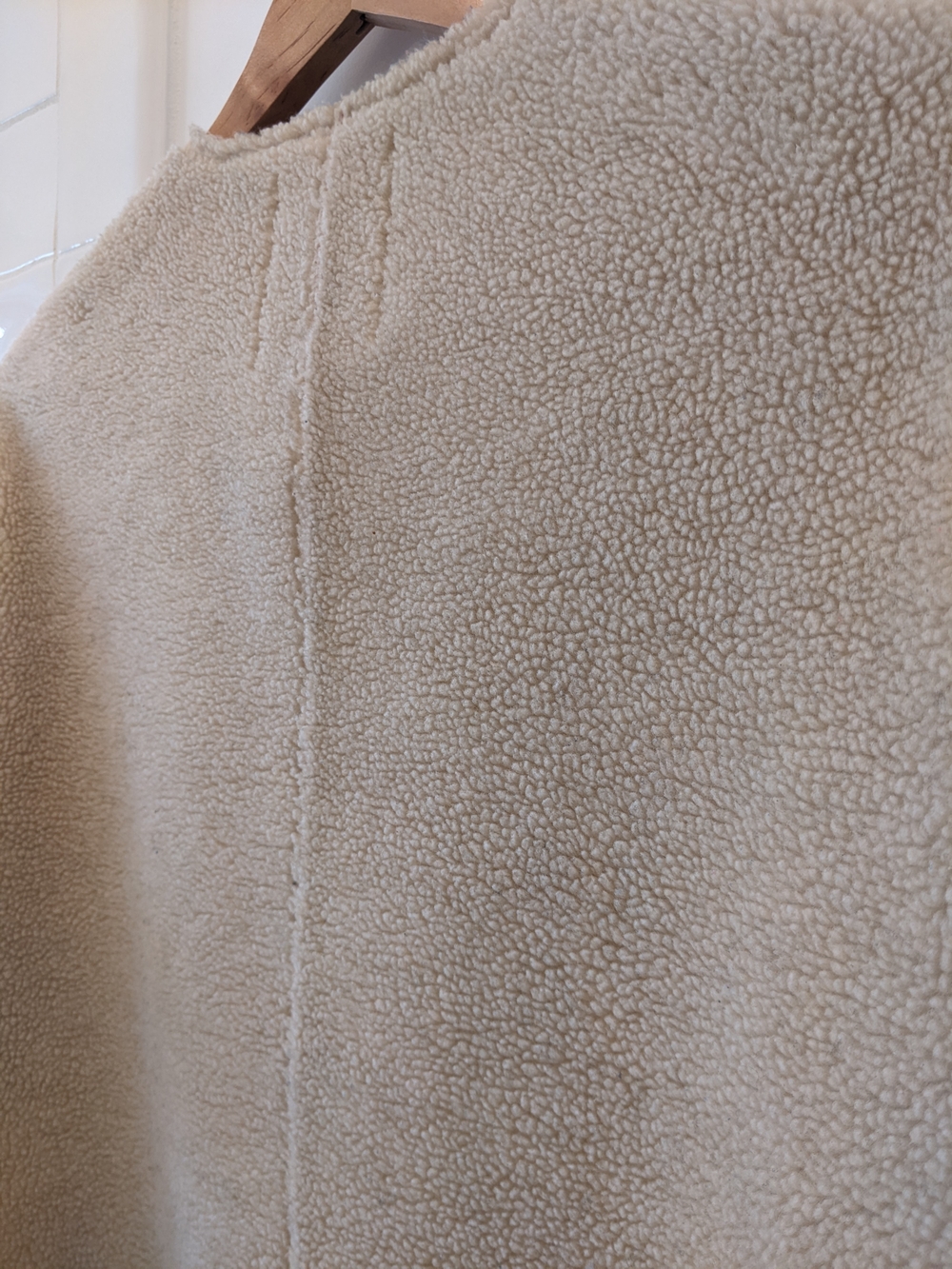 Zara Basic Tan Faux Fur Shearling Coat - Picture 3 of 9
